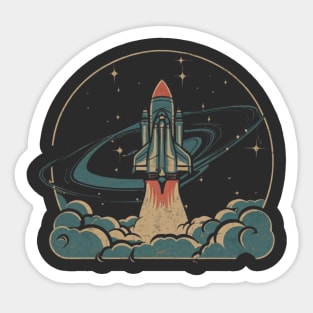 Vintage space Sticker